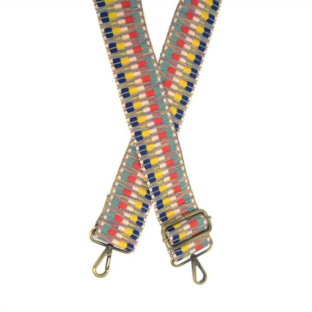 NEW JOY SUSAN women's wide guitar straps in bright multi embroidered